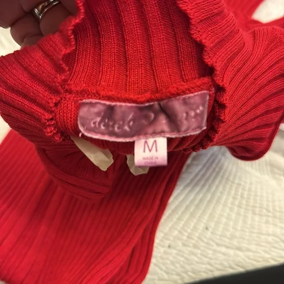 Derek Heart Red Ribbed Dress M - Picture 3 of 6
